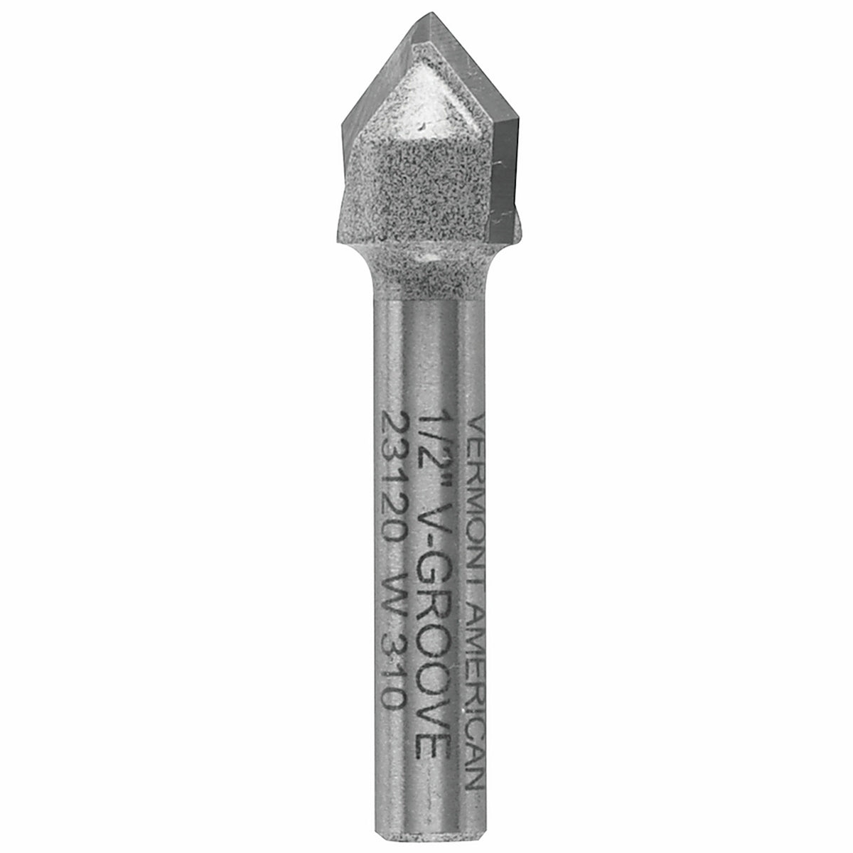 Vermont American 23120 1/2 in. D X 1/2 in. R X 1-3/4 in. L Carbide Tipped V-Groove Router Bit