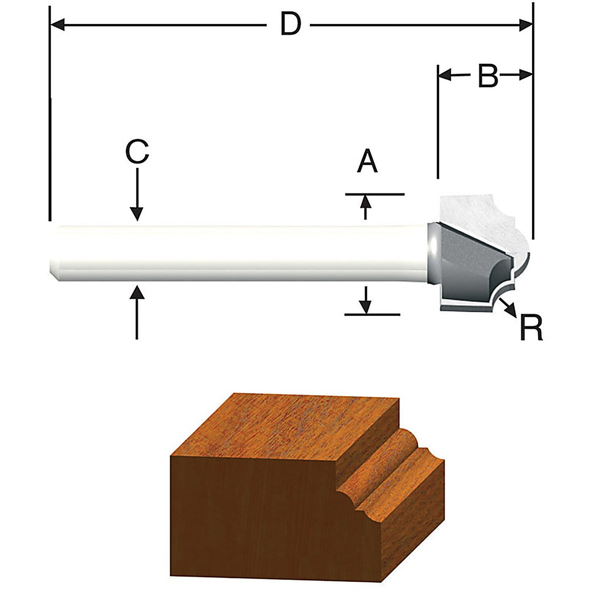 Vermont American - 23126 - 1/2 In. D X 1/2 In. X 1-7/8 In. L Carbide Tipped 2-Flute Classical Router Bit