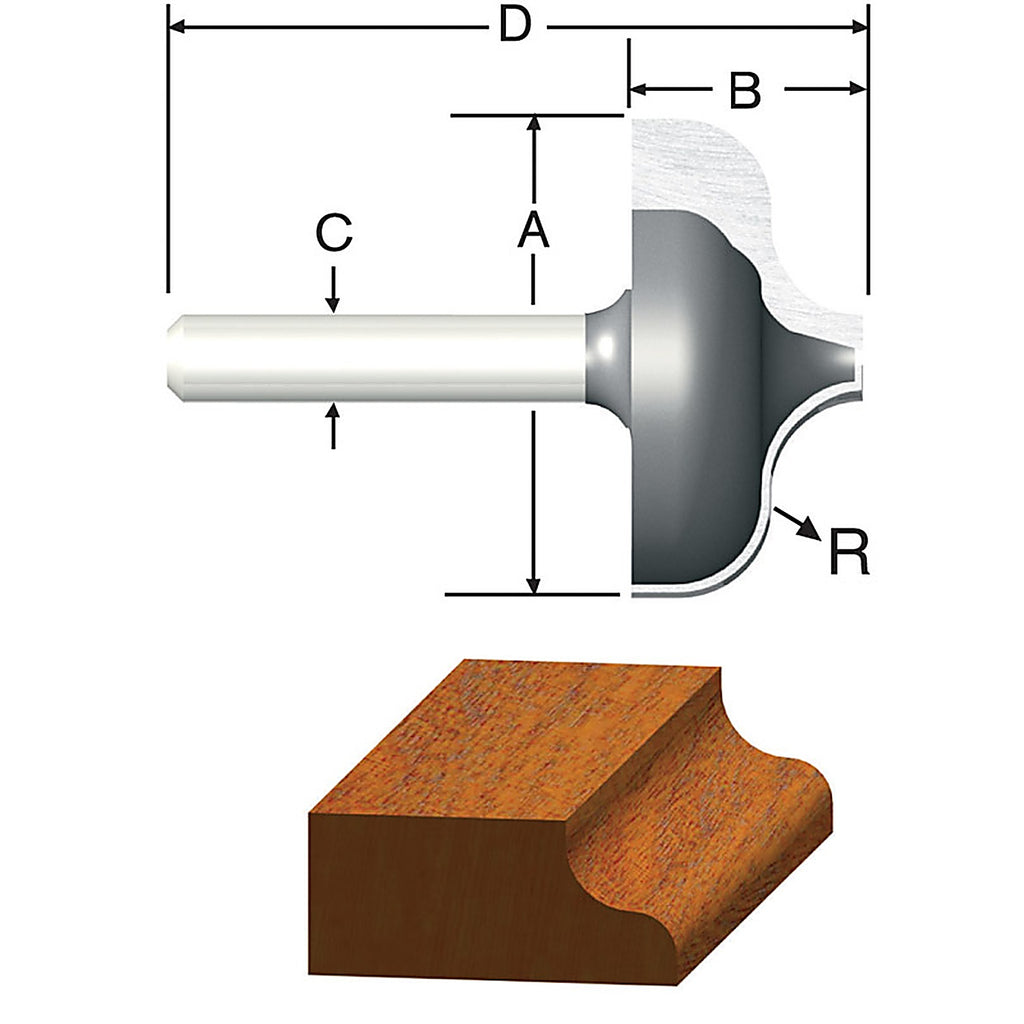 Vermont American - 23127 - 1-1/32 In. D X 1-1/32 In. X 1 In. L Carbide Tipped Ogee Router Bit