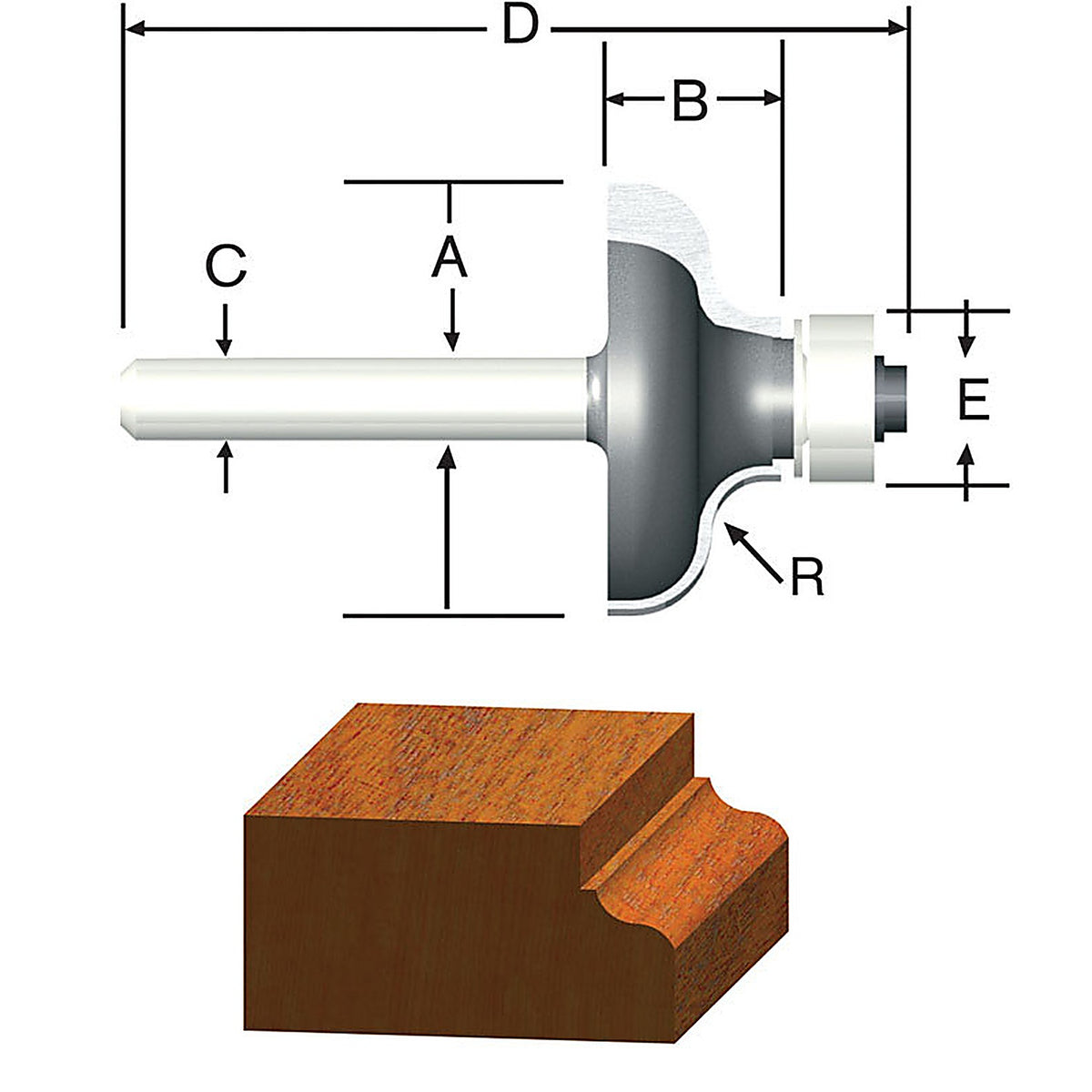 Vermont American 23146 1-1/2 in. D X 1/4 in. R X 2-1/4 in. L Carbide Tipped Ogee Router Bit