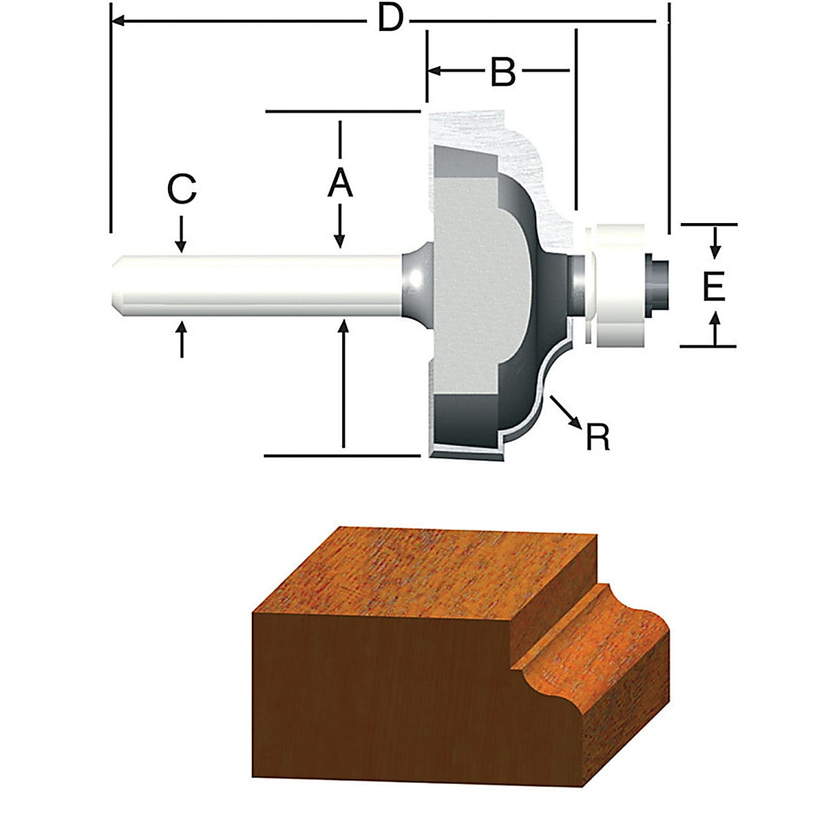 Vermont American 23148 1-5/8 in. D X 1/4 in. R X 2-7/16 in. L Carbide Tipped Ogee Router Bit
