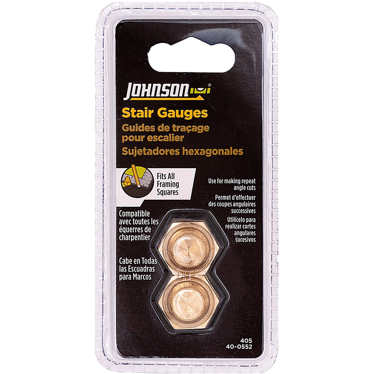 Johnson 405 1/2 in. L x 1/2 in. H Brass Framing Square Gold