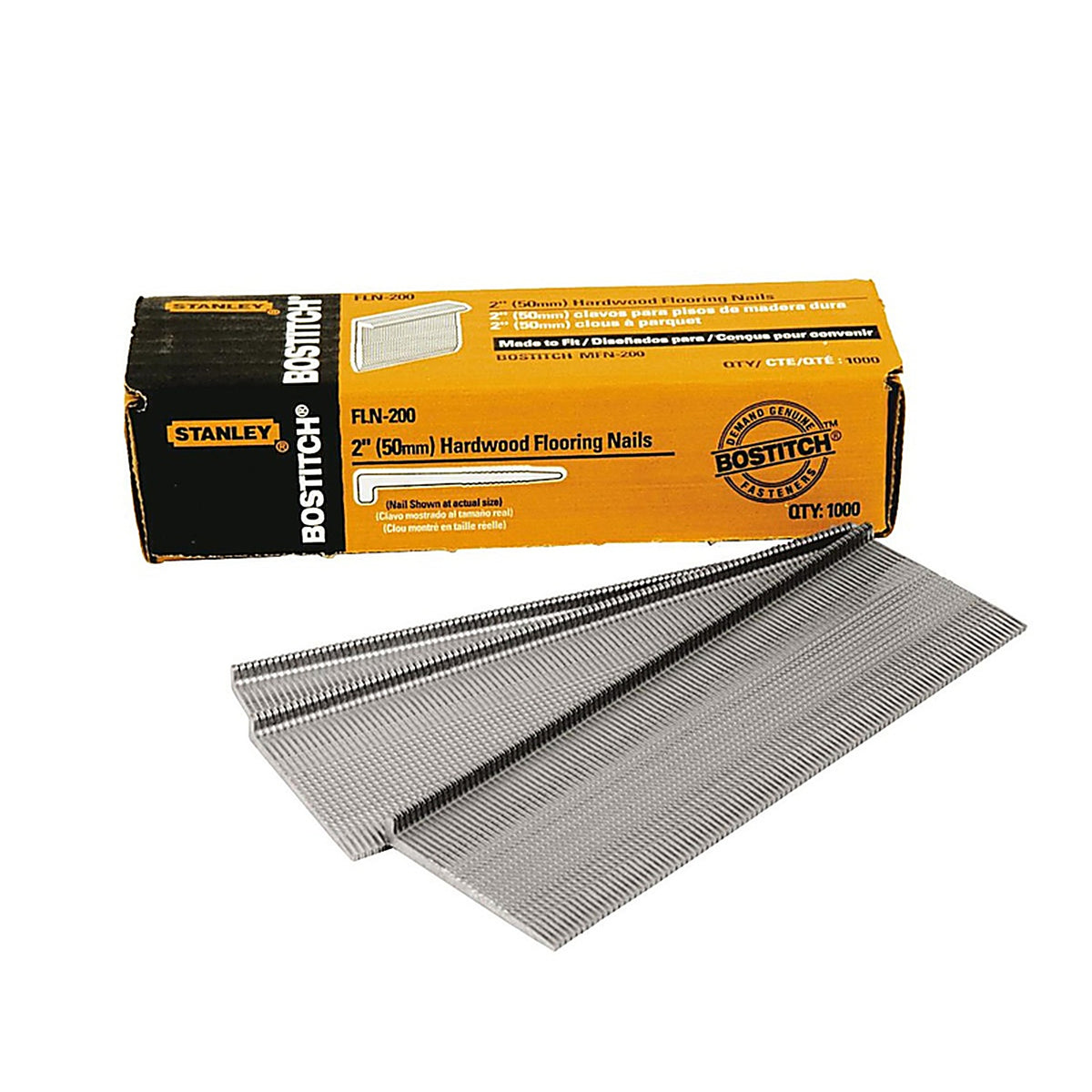 Bostitch - FLN-200 - 2 In. L X 16 Ga. Straight Strip Coated Hardwood Flooring Cleats 1000 Pack