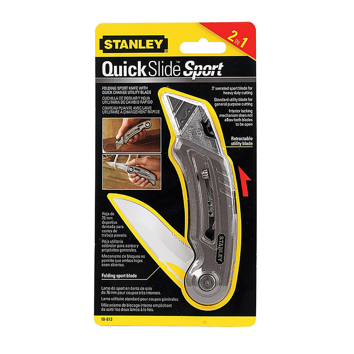 Stanley 10-813 QuickSlide 4-5/8 in. Sliding Utility Knife Gray 1/Pack