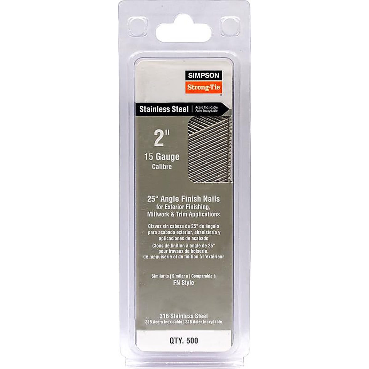 Simpson Strong-Tie - T15N200SFB - 2 In. L X 15 Ga. Angled Strip Coated Nails 33 Deg 500 Pack