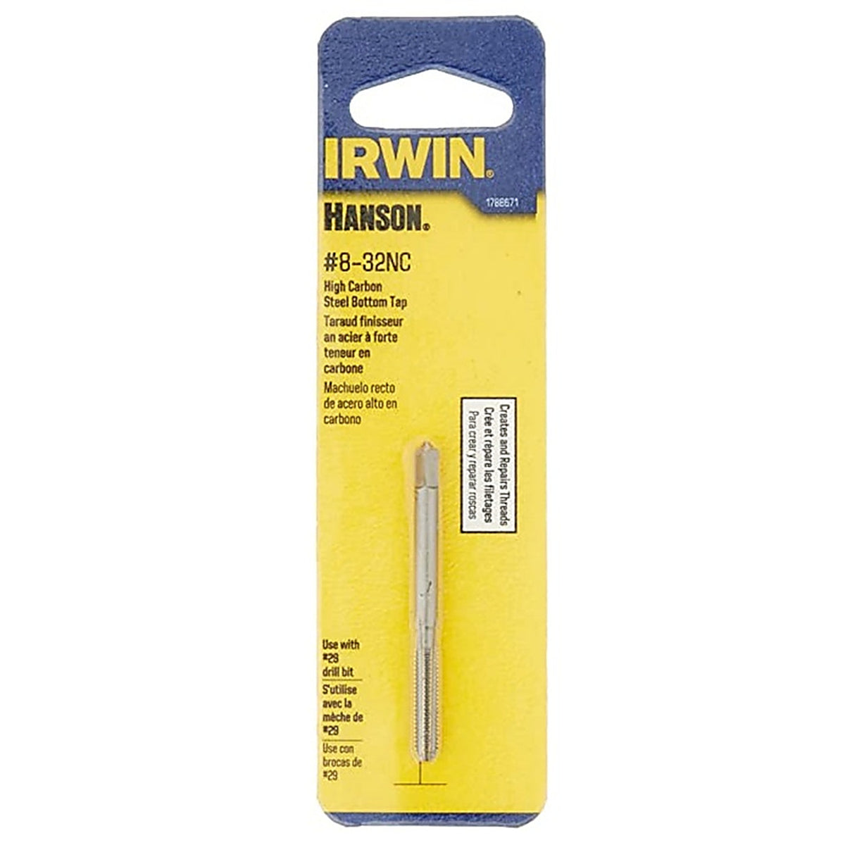 Irwin 1788671 Hanson High Carbon Steel SAE Bottom Tap 8-32NC 1/pc.