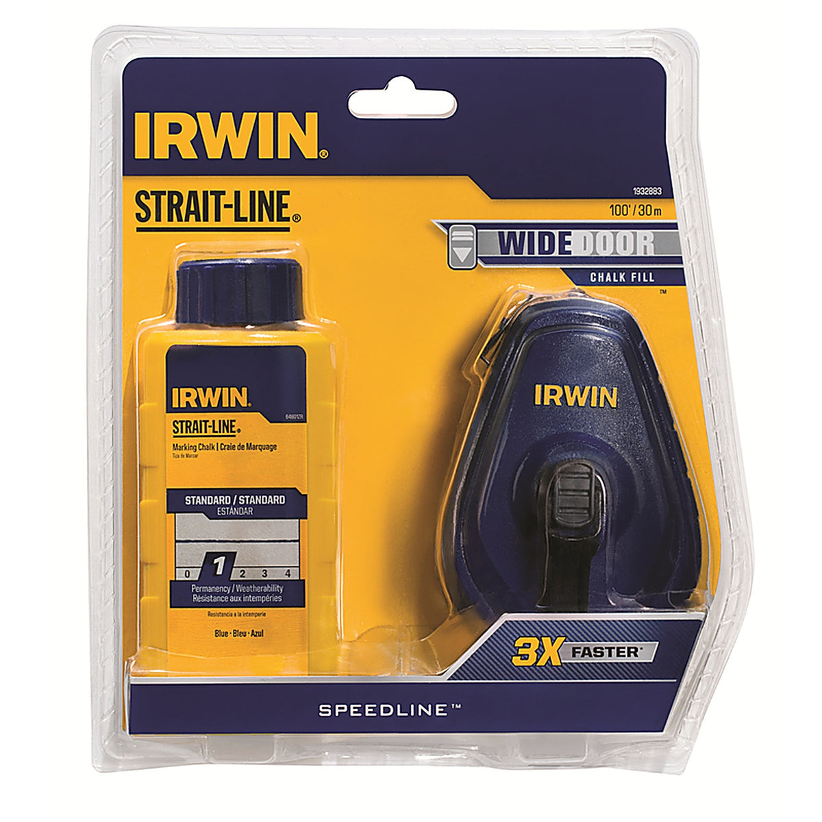 Irwin 1932883 Strait-Line 4 oz. Blue Fast Retrieve Chalk and Reel Set 100 ft.