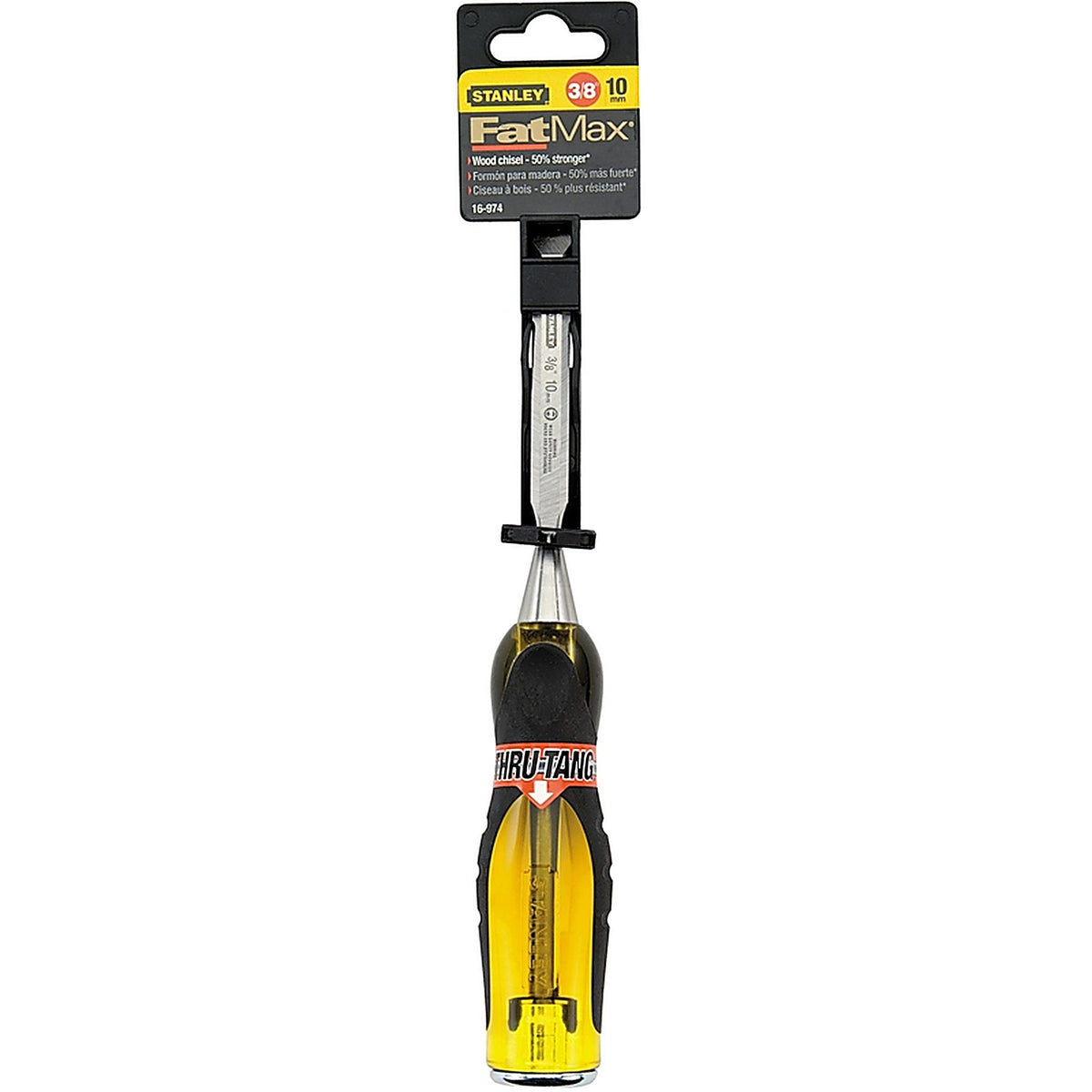 Stanley 16-974 FatMax Thru-Tang 3/8 in. W Steel Wood Chisel Black/Yellow 1/Pack