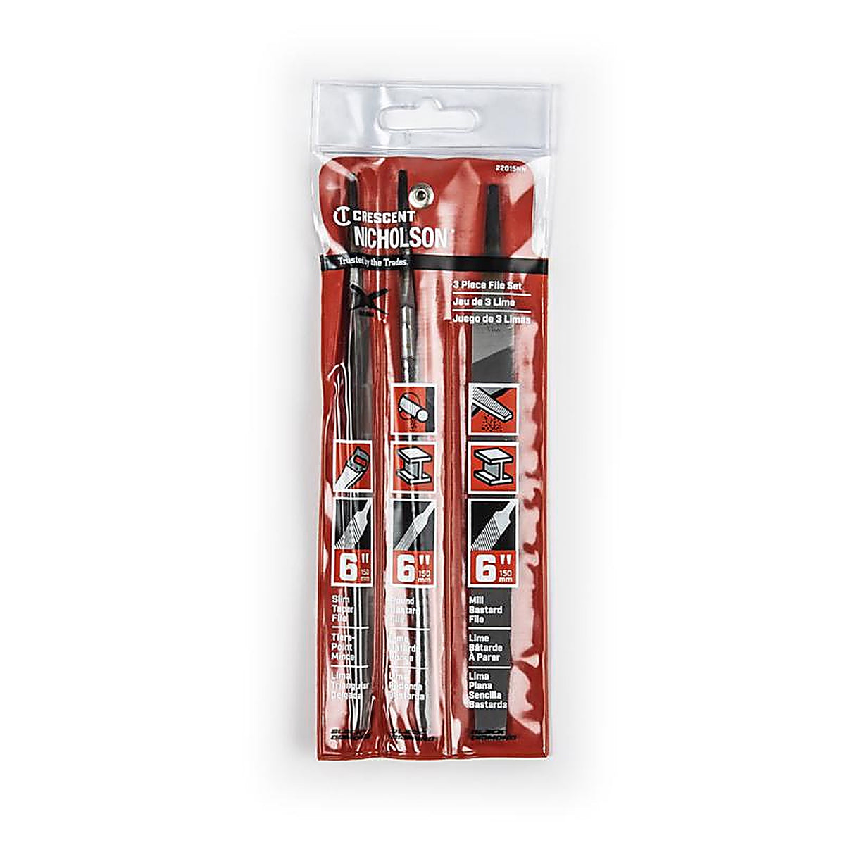 Crescent - 22015NNN - Nicholson 6 In. L X 3.45 In. W High Carbon Steel Assorted File Set 3 Piece