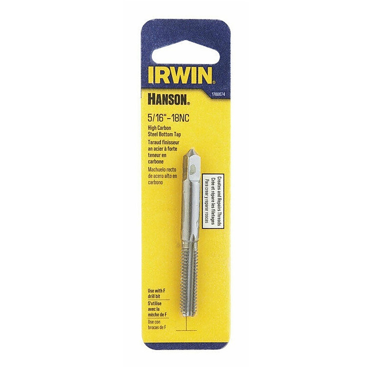 Irwin 1788674 Hanson High Carbon Steel SAE Bottom Tap 5/16 in.-18NC 1/pc.