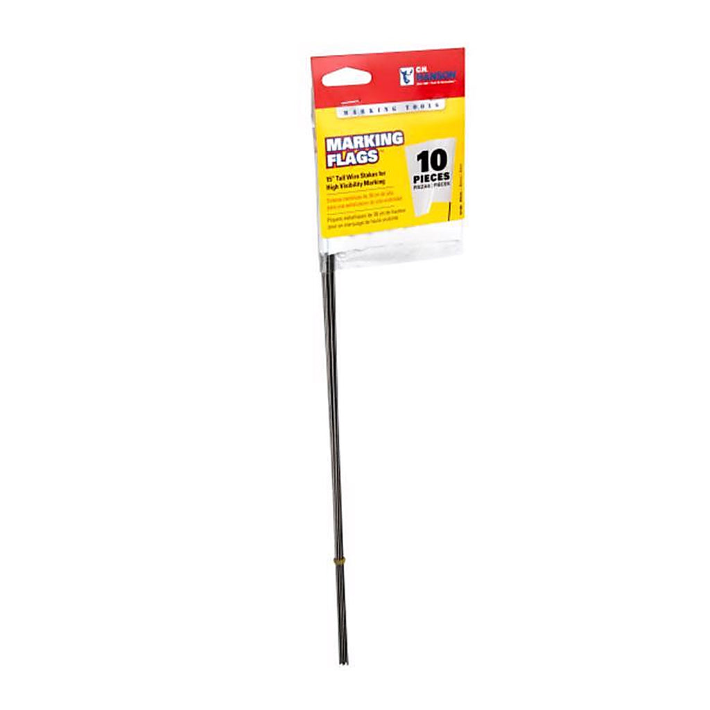 C.H. Hanson 15180 15 in. White Marking Flags Polyvinyl 10/Pack