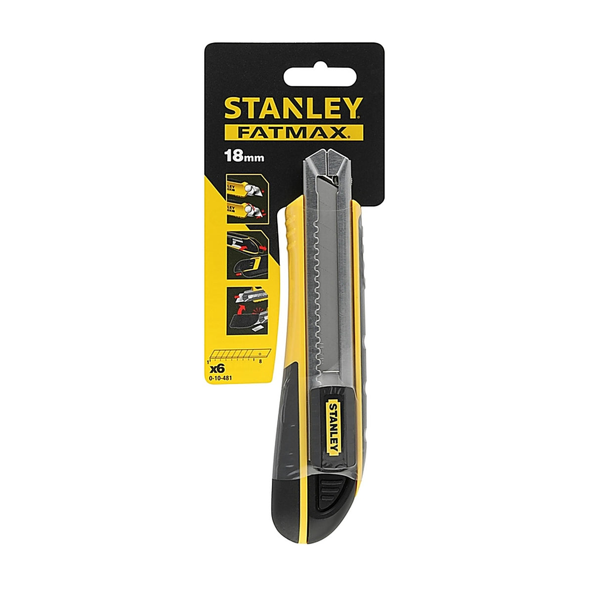Stanley 10-481 FatMax 7 in. Retractable Snap-Off Utility Knife Black/Yellow 1/Pack