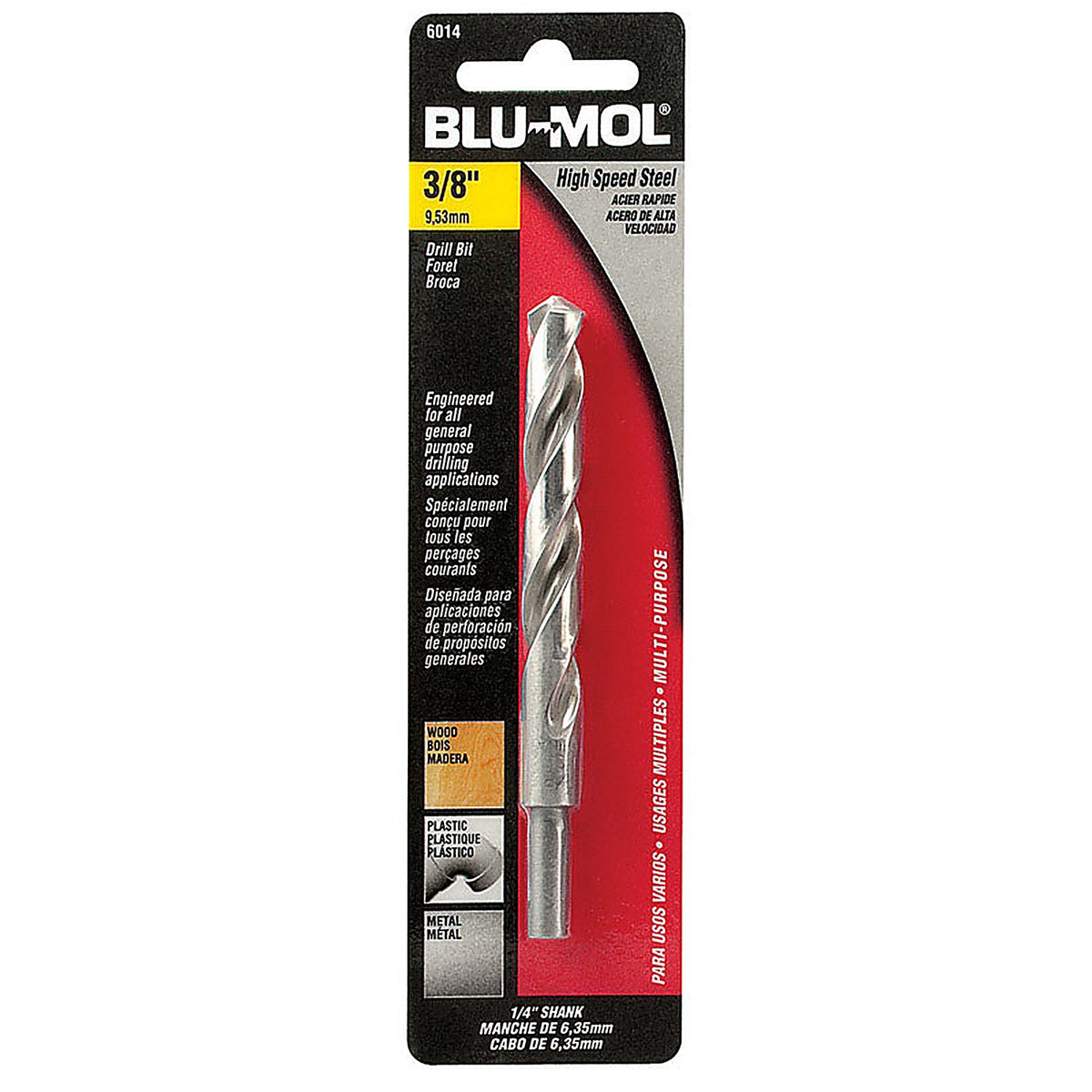 Blu-Mol 6014 3/8 in. x 5 in. L High Speed Steel Drill Bit 1/pc.