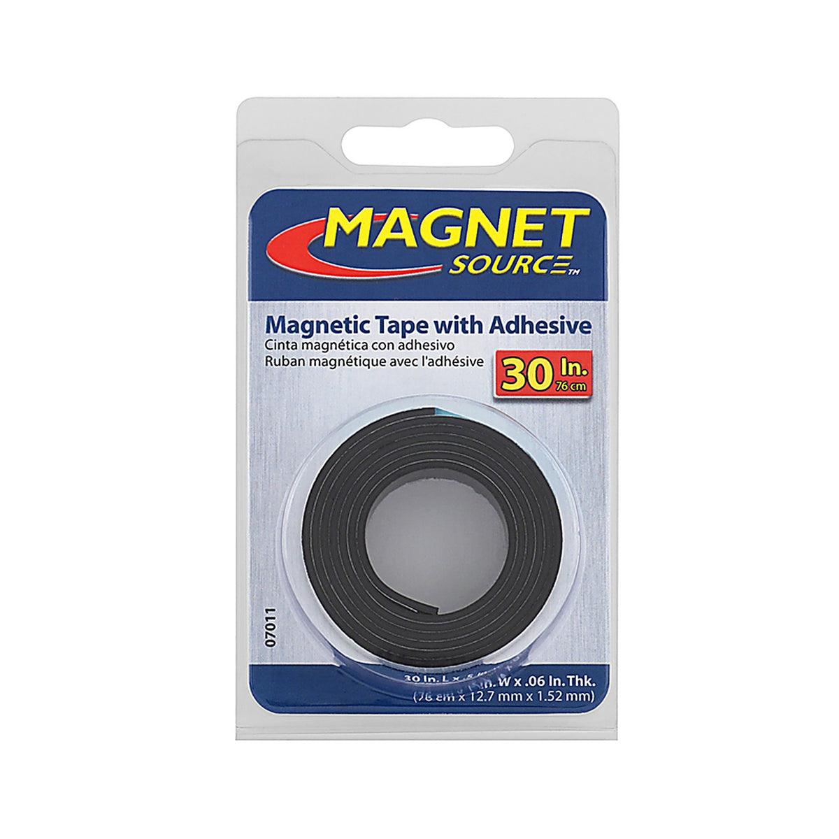 Master Magnetics 7011 30 in. Ferrite Powder/Rubber Polymer Resin Strip Magnetic Tape 0.6 MGOe Black 1/pc.