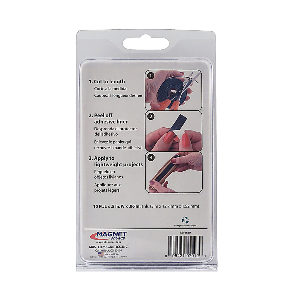 Master Magnetics 7012 The Magnet Source .5 in. W x 120 in. L Mounting Tape Black