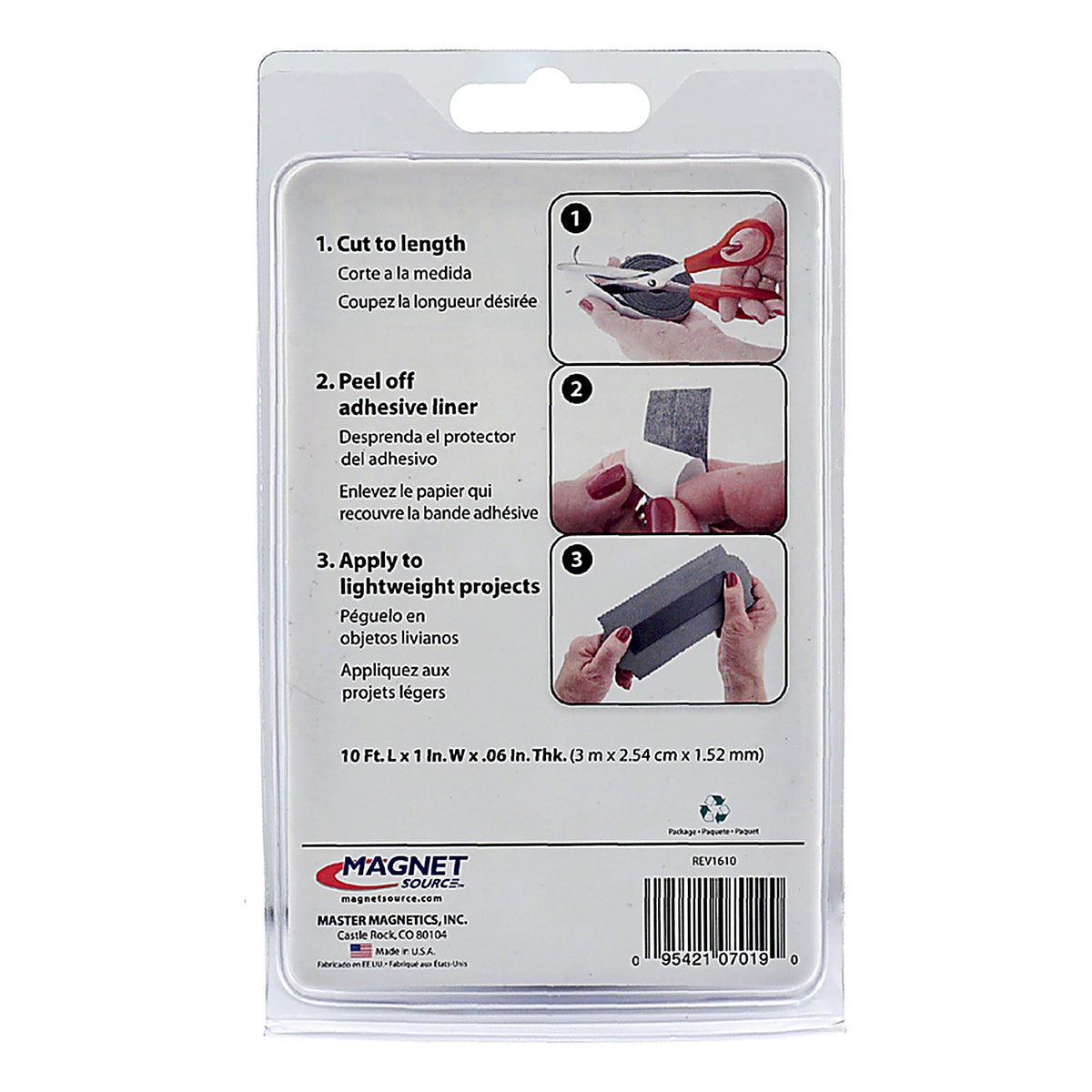 Master Magnetics 7019 The Magnet Source 1 in. W x 120 in. L Mounting Tape Black