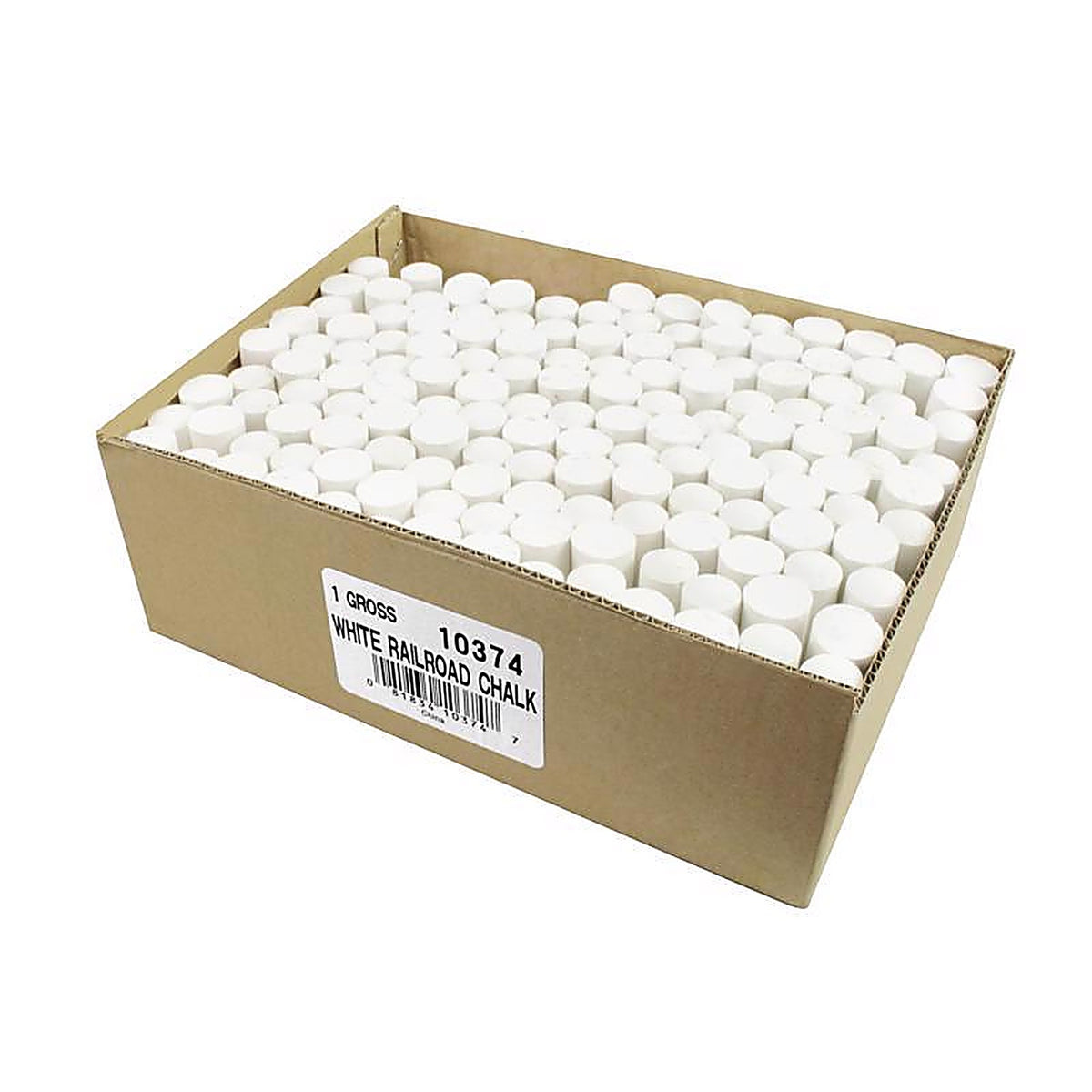 C.H. Hanson - 10374 - 7/8 In. Semi-Permanent Railroad Chalk White 144 Pack