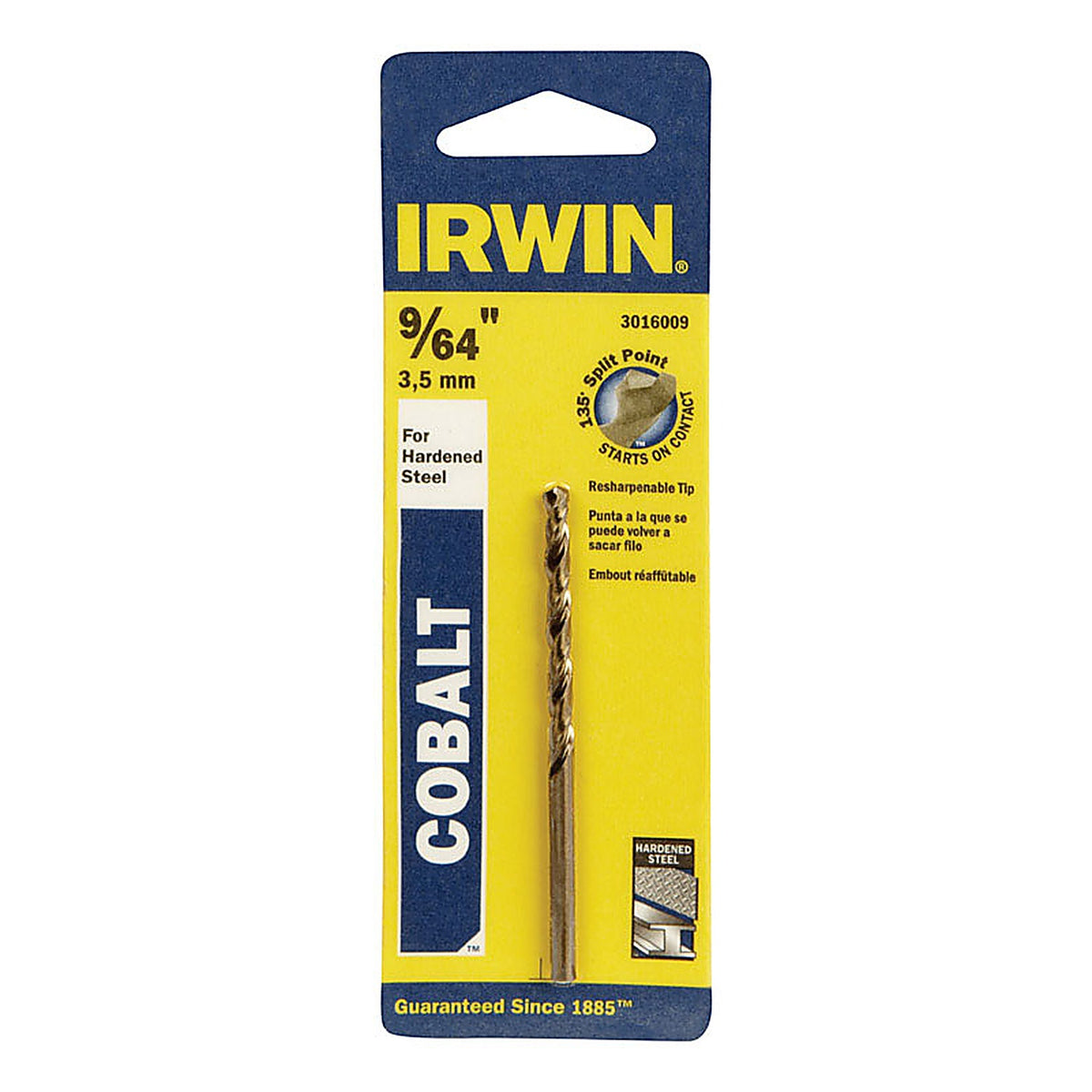Irwin 3016009 9/64 in. x 2-7/8 in. L Cobalt Steel Drill Bit 1/pc.