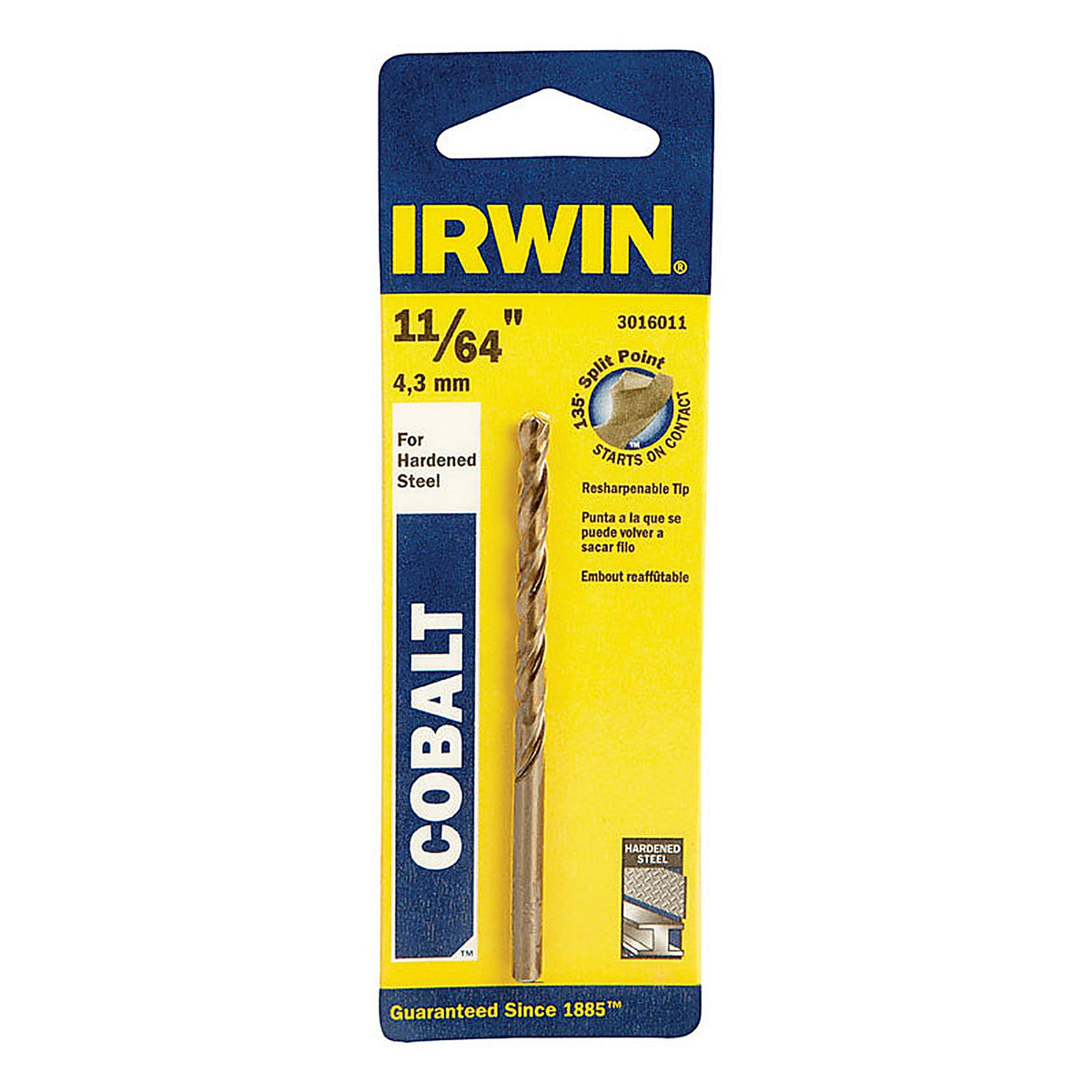 Irwin 3016011 11/64 in. x 3-1/4 in. L Cobalt Steel Drill Bit 1/pc.