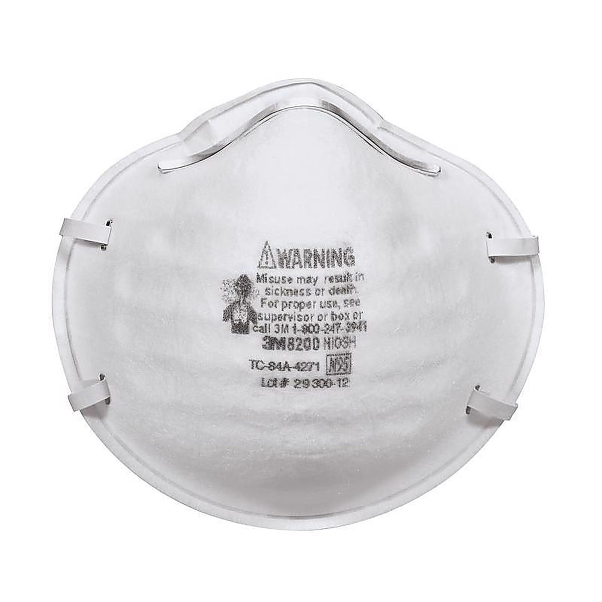 3M 8200H3-DC N95 Sanding and Fiberglass Cup Disposable Respirator 8200 White 3 pk