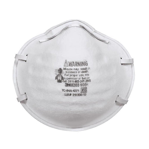3M 8200H3-DC N95 Sanding and Fiberglass Cup Disposable Respirator 8200 White 3 pk