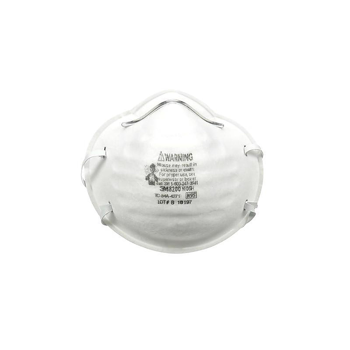 3M 8200H10-DC N95 Sanding and Fiberglass Respirator White 10 pc