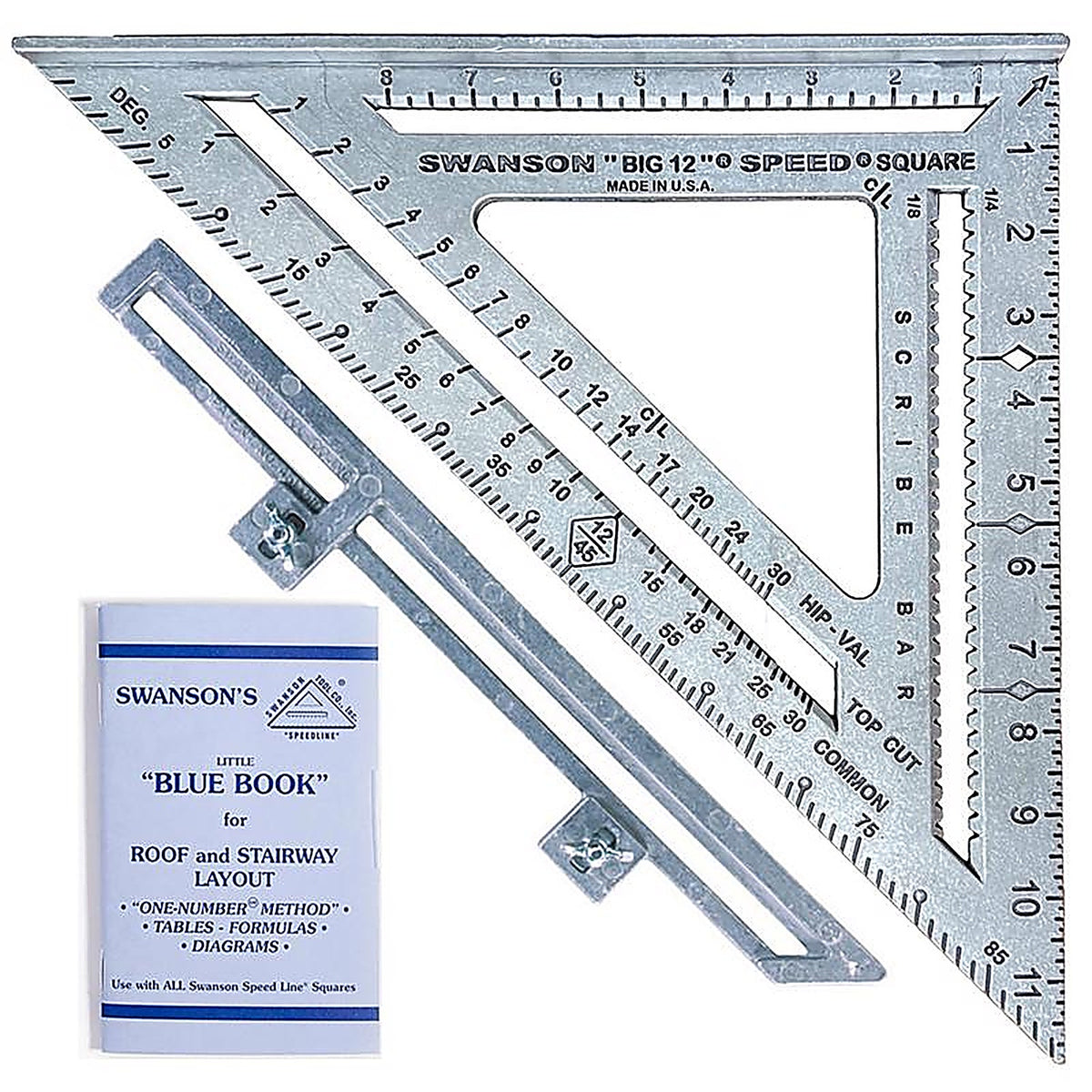 Swanson - S0107 - 12 In. L X 1 In. H Aluminum Big 12 Speed Square