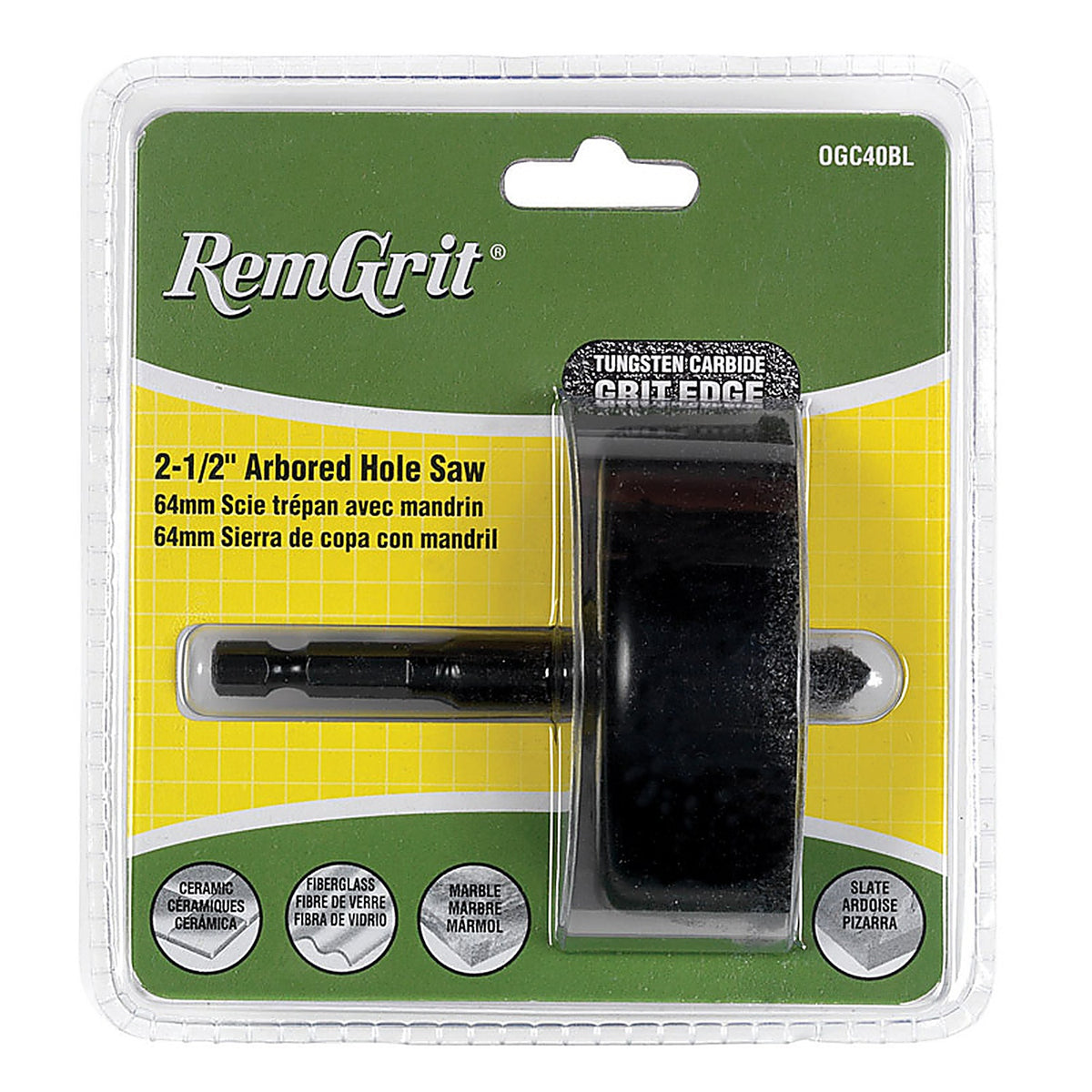 Disston - E0104584 - Remgrit 2-1/2 In. Carbide Grit 7/8 In. L X 1/4 In. D Hole Saw