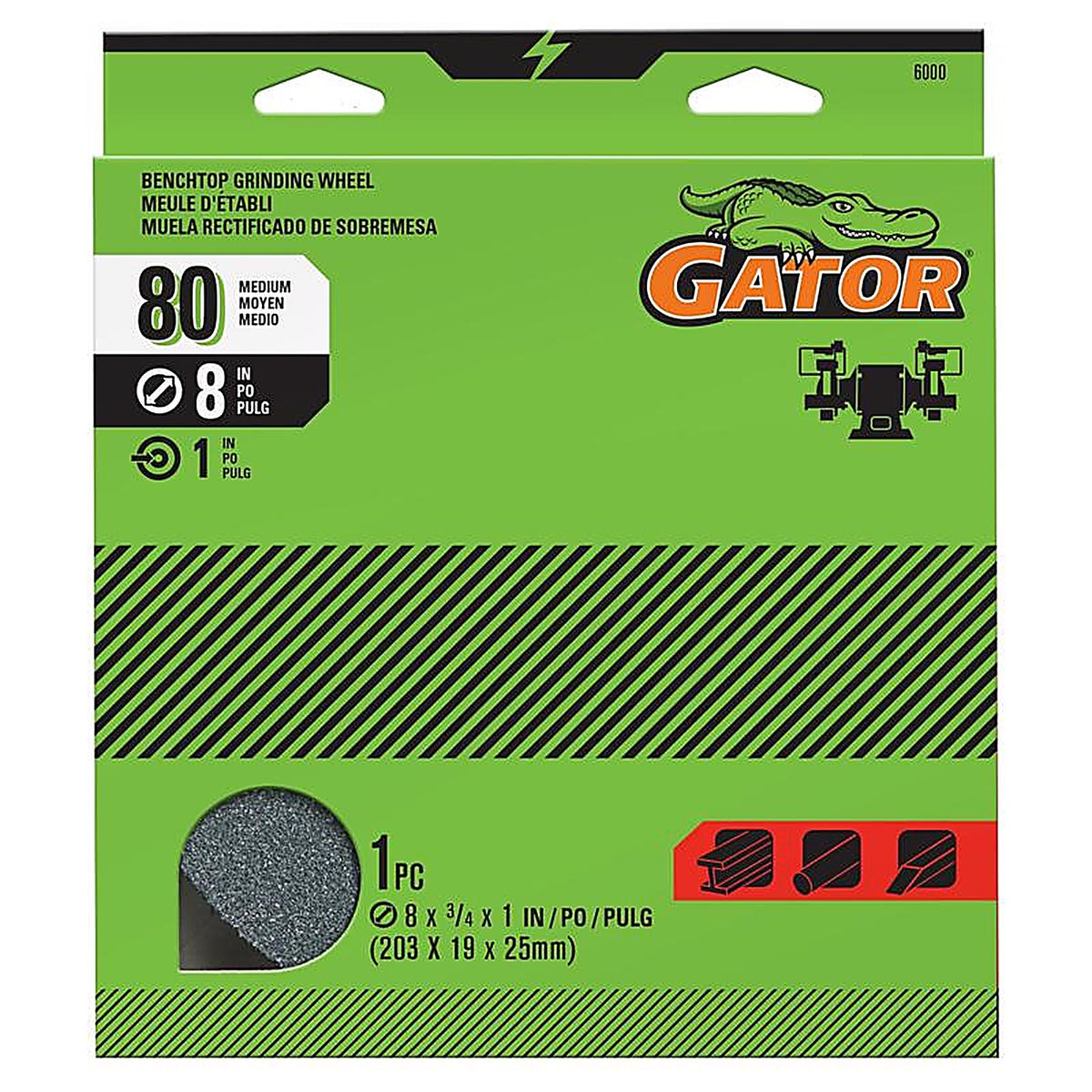 Gator - 6000 - 8 In. D X 1 Grinding Wheel
