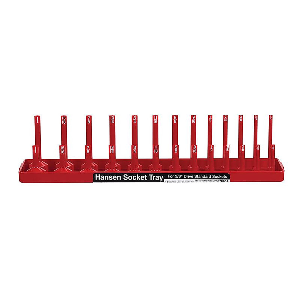 Hansen Global - 3801 - 13.25 In. L X 3/8 In. Drive SAE Socket Tray 1 Piece