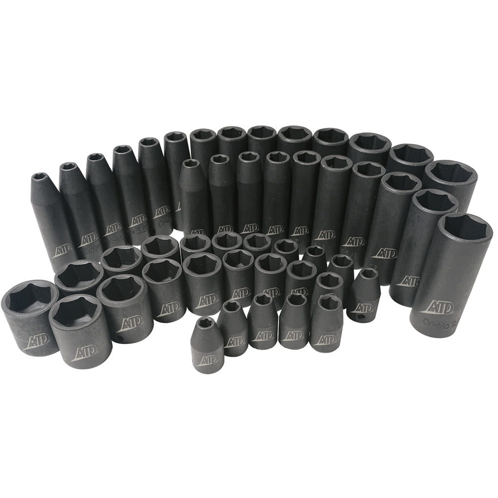 ATD 2248 48 PC. 1/4 Drive 6 Point SAE & Metric Standard & Deep Impact Socket Set