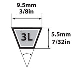 Mitsuboshi 3L360A FHP 3L360 General Utility V-Belt 0.38 in. W x 36 in. L For Fractional Horsepower Motors