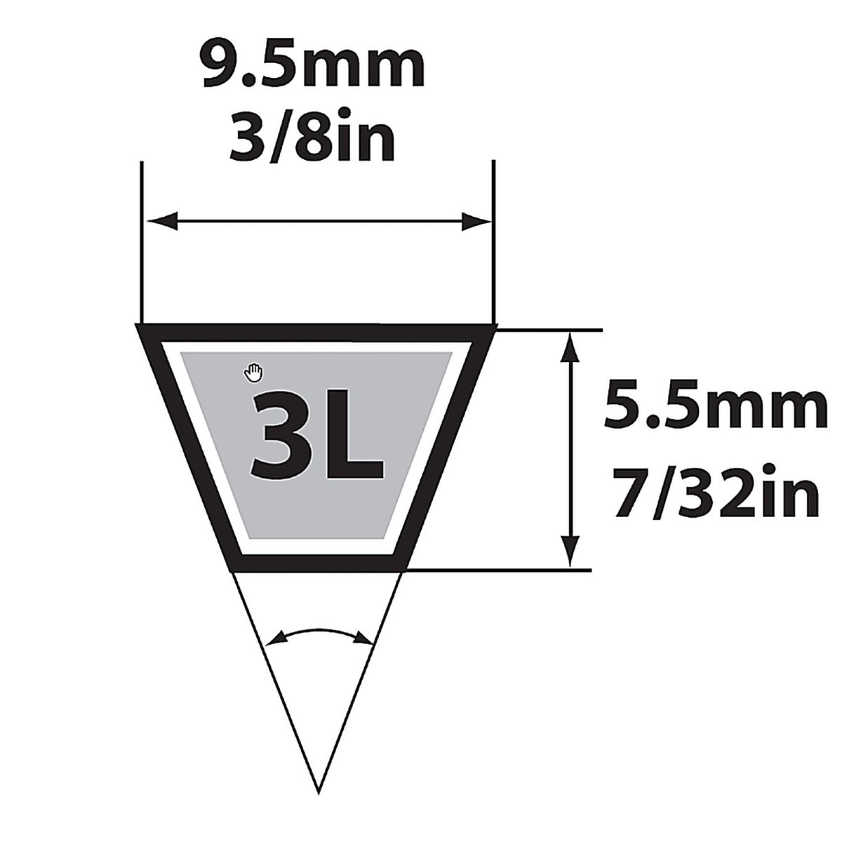 Mitsuboshi 3L440A FHP 3L440 General Utility V-Belt 0.38 in. W x 44 in. L For Fractional Horsepower Motors