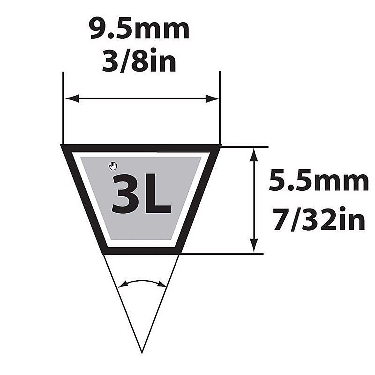Mitsuboshi 3L450A FHP 3L450 General Utility V-Belt 0.38 in. W x 45 in. L For Fractional Horsepower Motors