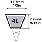 Mitsuboshi 4L500A FHP 4L500 General Utility V-Belt 0.5 in. W x 50 in. L For Fractional Horsepower Motors