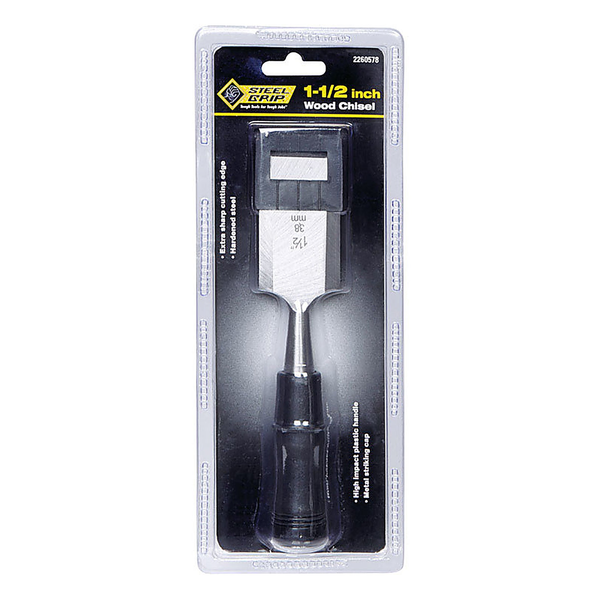 Steel Grip 2260578 1-1/2 in. W x 4 in. L Hardened Steel Wood Chisel Black 1/Pack