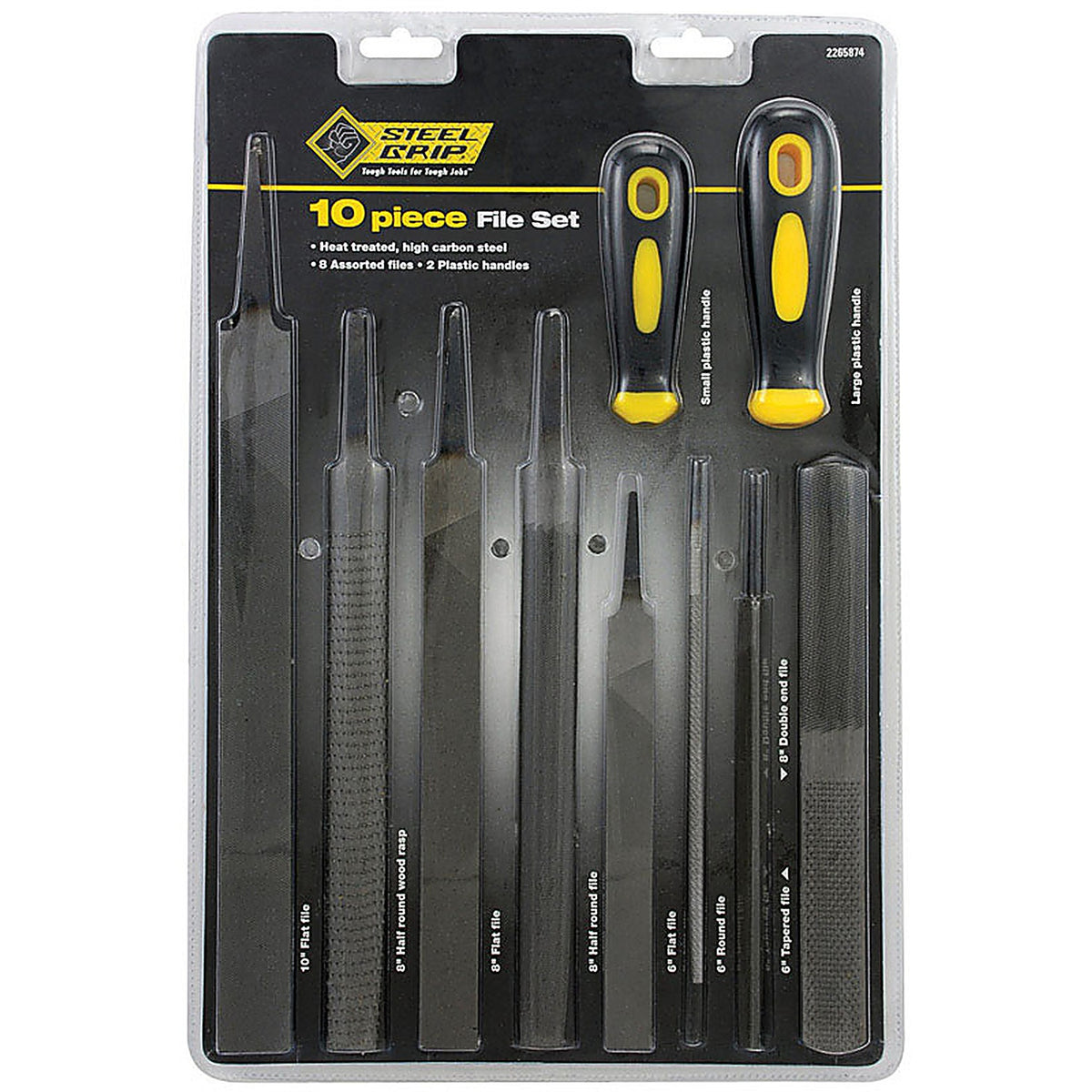 Steel Grip 2265874 Multiple in. L High Carbon Steel Assorted File Set 10/pc.