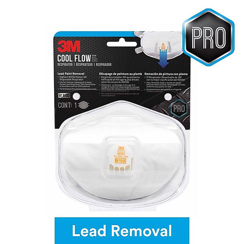 3M 8233PA1-B-PS N100 Lead Paint Removal Disposable Respirator Valved White 1 pc