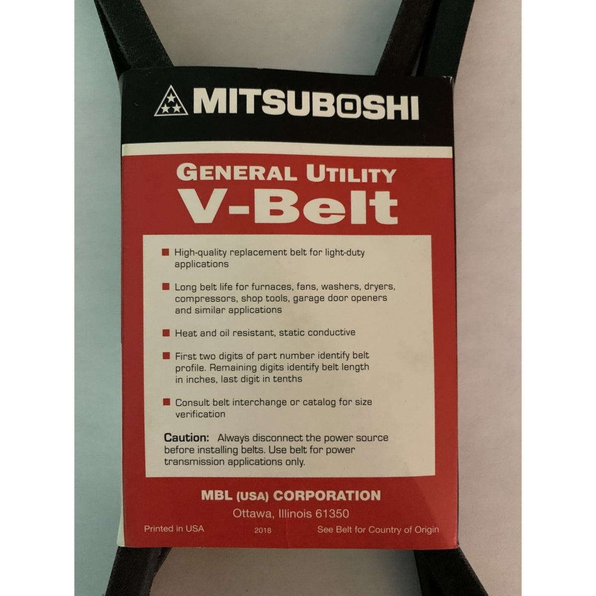 Mitsuboshi 5L750A FHP 5L750 General Utility V-Belt 0.63 in. W x 75 in. L For Fractional Horsepower Motors