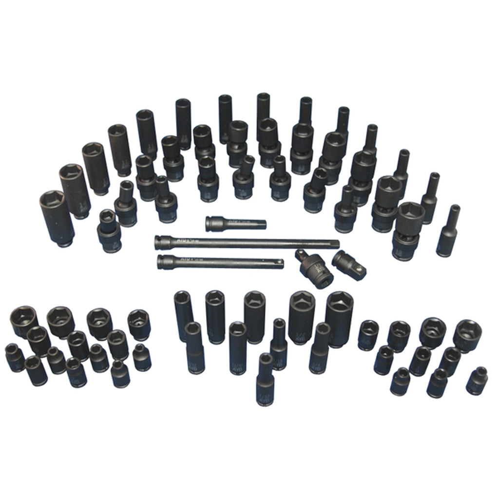 ATD 2271 71/pc 1/4in. Dr. 6 Point SAE & Metric Standard, Deep & Universal Impact Socket Set