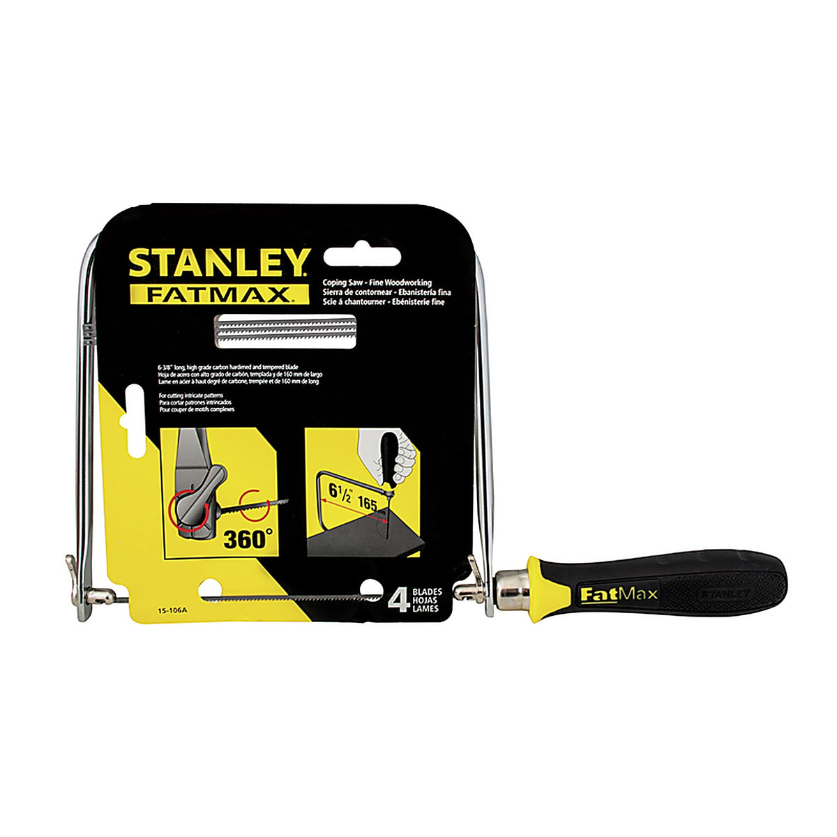 Stanley 15-106A FatMax 6-3/8 in. Carbon Steel Coping Saw 15 TPI 3/pc.