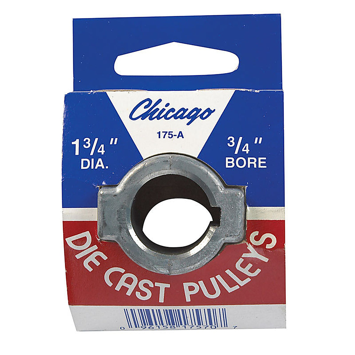Chicago Die Casting 175A7 1 3/4 in. Dia. Zinc Single V Grooved Pulley
