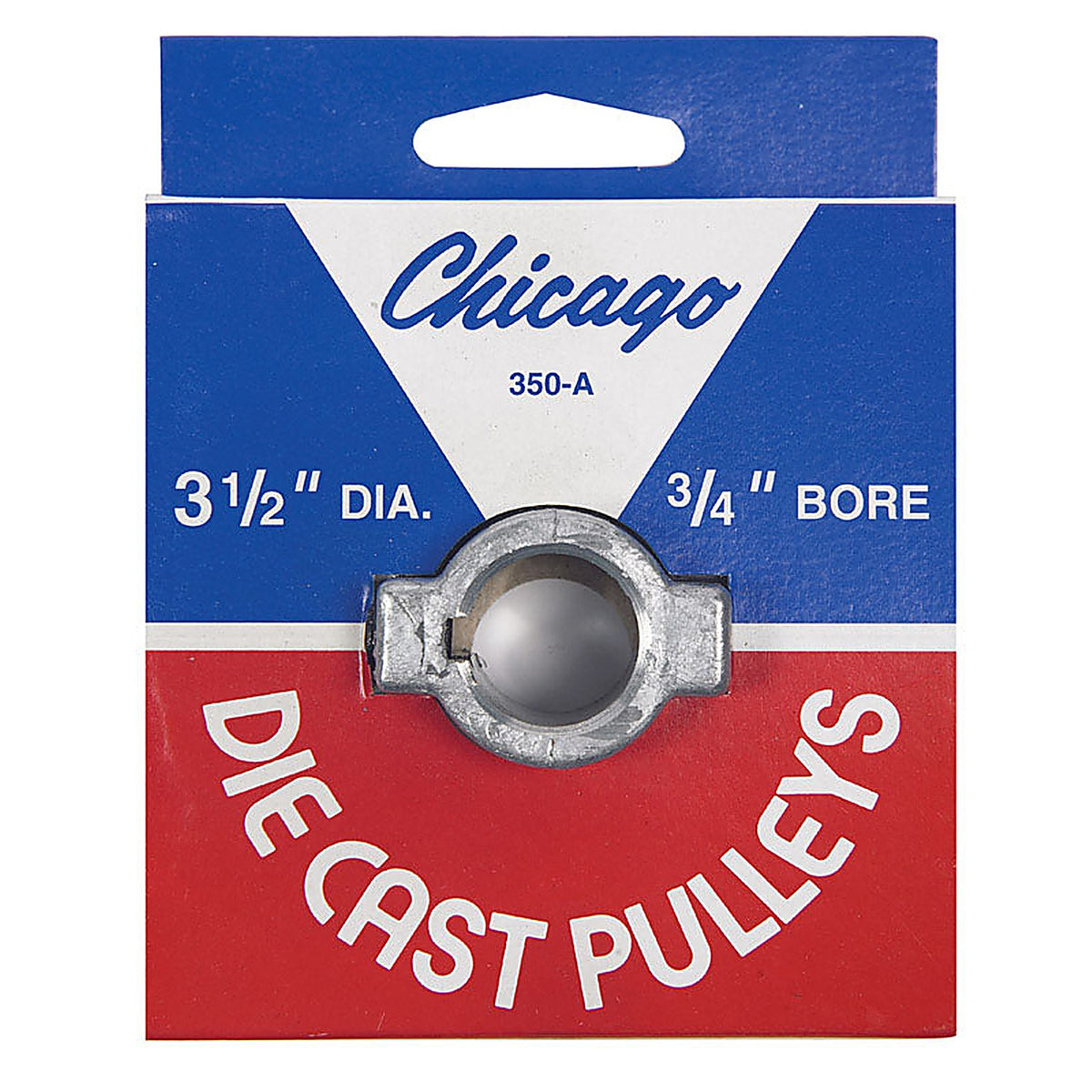 Chicago Die Casting 350A7 3 1/2 in. Dia. Zinc Single V Grooved Pulley