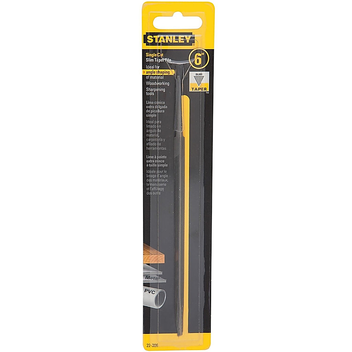 Stanley - 22-306 - 6 In. L X 1 In. W Single Cut Slim Taper File 1 Piece