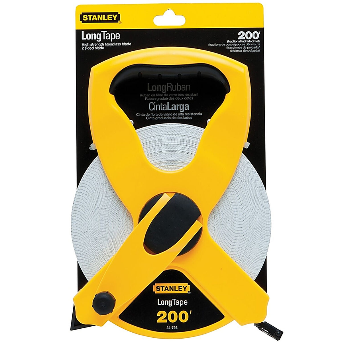 Stanley - 34-793 - 200 Ft. L X 0.5 In. W Open Reel Fiberglass Long Tape Measure 1 Pack