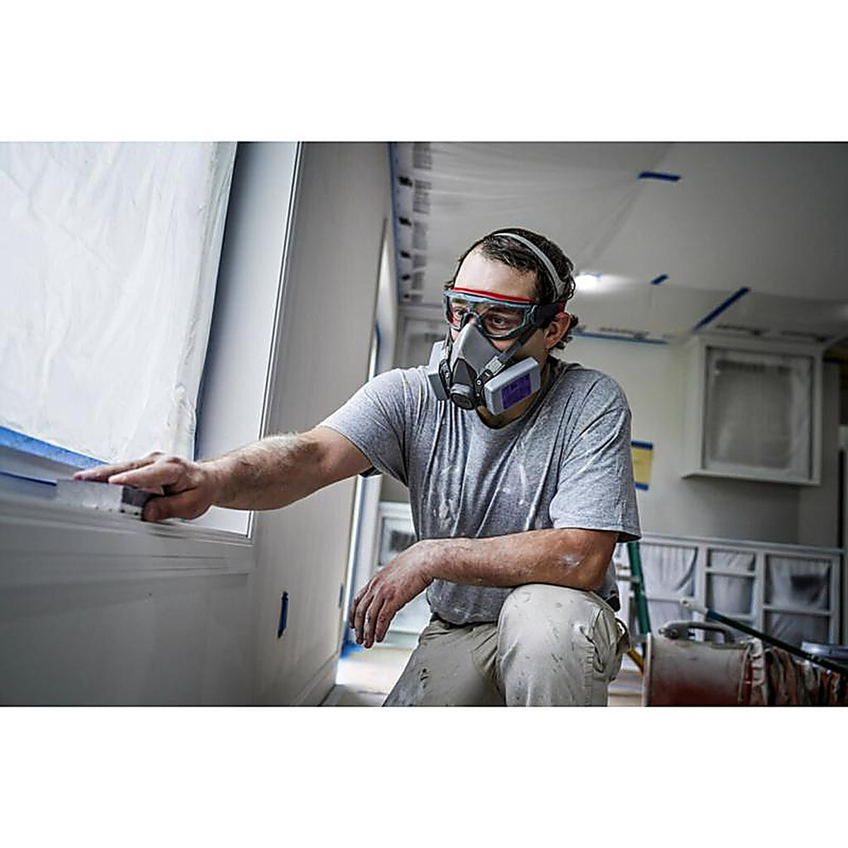 3M 62093H1-DC P100 Lead Paint Removal Respirator Valved Gray M 1 pk
