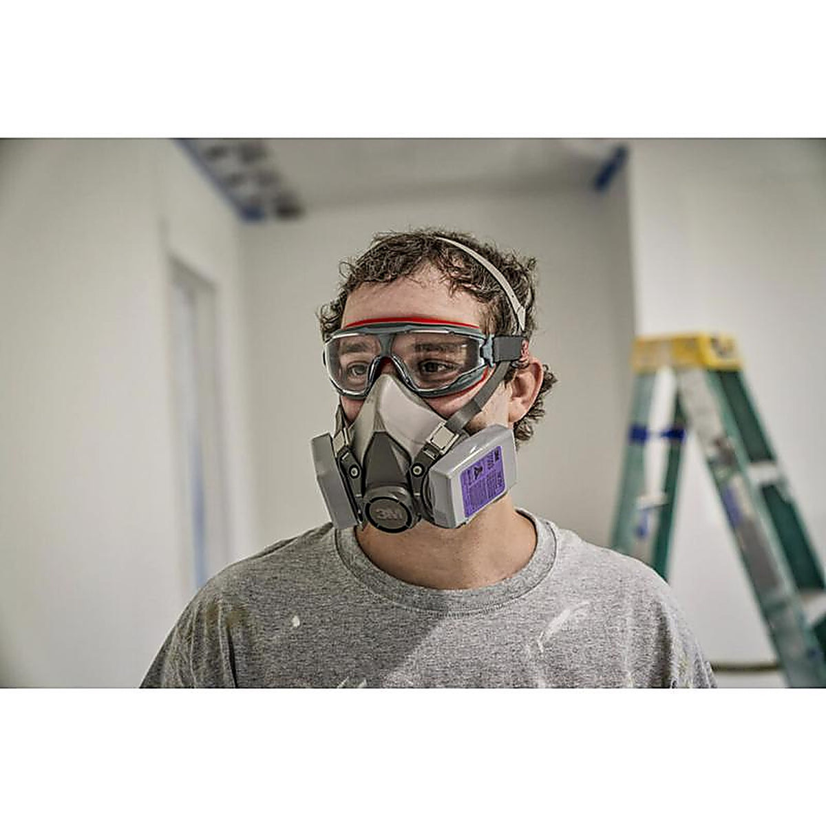 3M 62093H1-DC P100 Lead Paint Removal Respirator Valved Gray M 1 pk