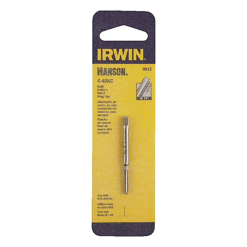 Irwin 8012 Hanson High Carbon Steel SAE Plug Tap 4-40NS 1/pc.