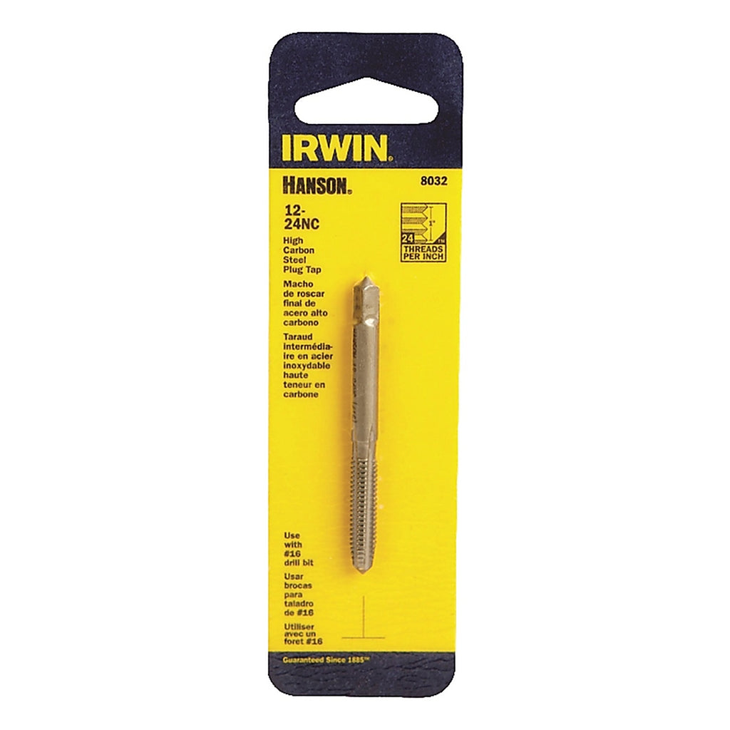 Irwin 8032 Hanson High Carbon Steel SAE Plug Tap 12-24NC 1/pc.