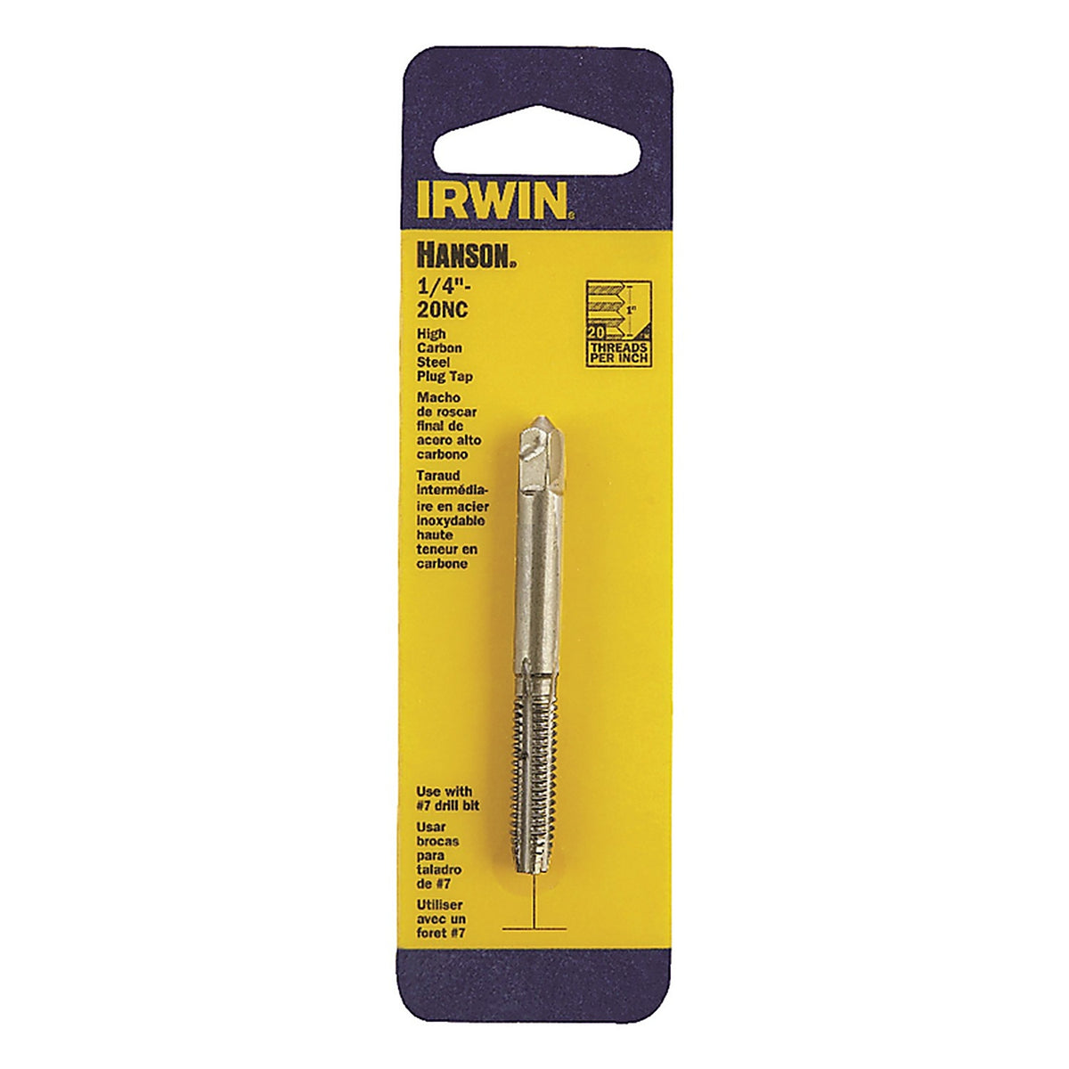 Irwin 8120 Hanson High Carbon Steel SAE Fraction Tap 1/4 in.-20NC 1/pc.